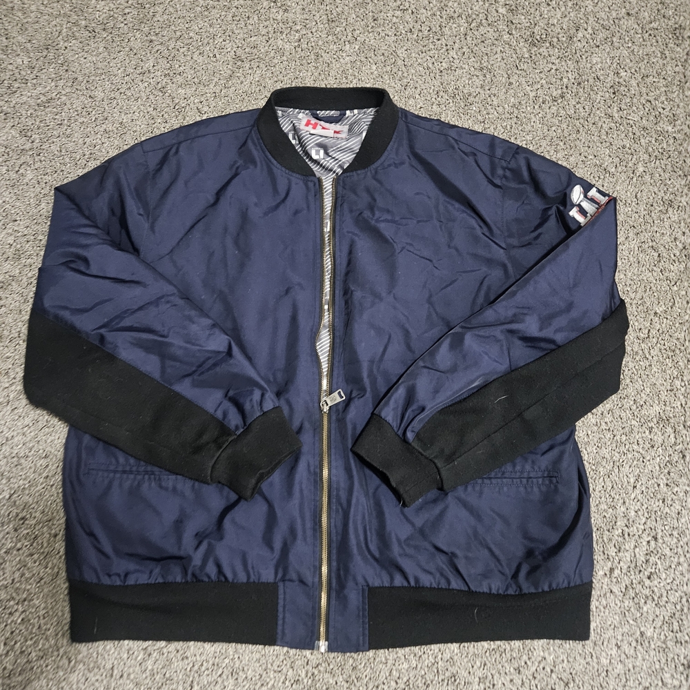 HTX Super Bowl LI Bomber Jacket Men’s XL Navy Houston 51 NFL